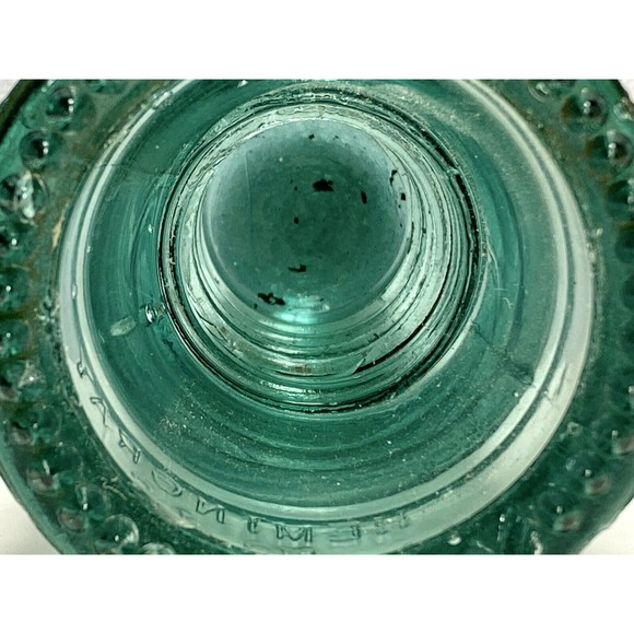 Vintage Small Hemingray-12 Aqua Green Insulator 3.5 Inch - Picture 8 of 10